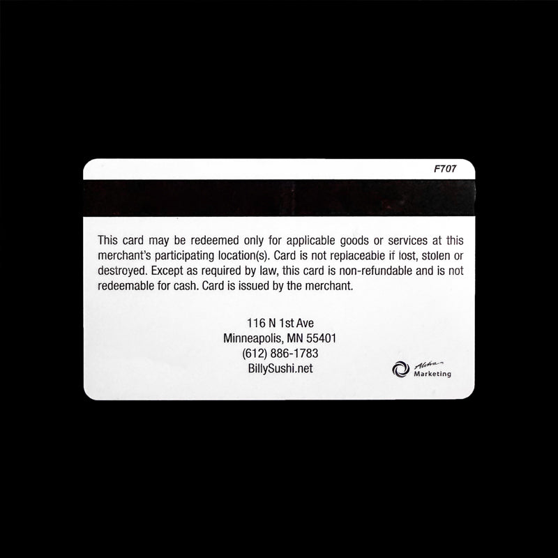 Billy After Dark Gift Card